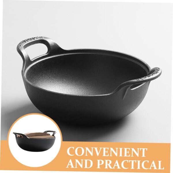 CANIGHT Outdoor Cast Skillet Kitchen Pans Electric Kettle Frying Wok Cookware Silverware Boiled Stove Cooking Non Big Camping Saucepan Wok Pan Wok Fryer Oven Griddle Hob - Image 8