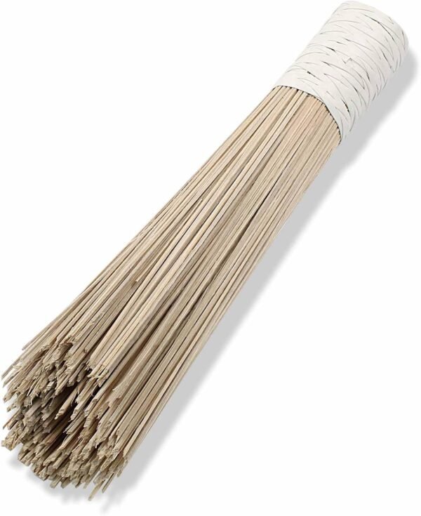 Natural Bamboo Wok Brush 12-Inch Length, Traditional Kitchen Pan Cleaning Whisk Cleaning Brush Bamboo Scrubber (Bevel)