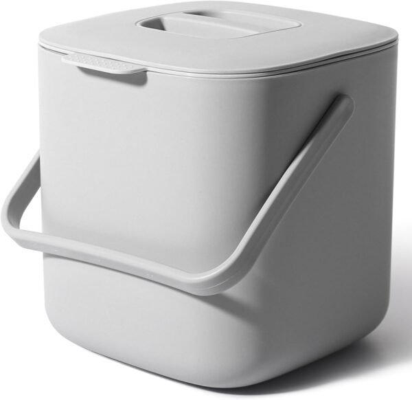 Small Compost Bin Kitchen - 1 Gallon Countertop Compost Bin with Lid, Indoor Compost Bins with Inner Sieve, Food Waste Bin for Kitchen Compost, Kitchen Food Scrap Pail Bucket