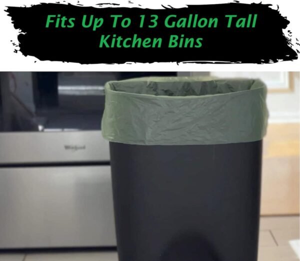 Tall Kitchen Biodegradable Trash Bags 13 Gallon (120 Bags) Eco-friendly Medium Green Garbage Bag 55 Liter Landfill-Friendly Can Liners Portable Camping Toilet Bags Made With epi (120 count) - Image 9