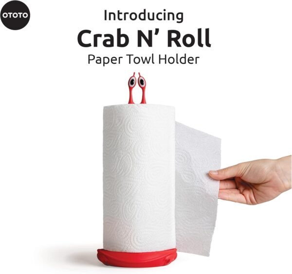 OTOTO Crab N' Roll Paper Towel Holder Countertop Paper Towel Holders, Paper Towel Holder Stand, Paper Towel Stand - Kitchen Paper Towels Holder, Standing Paper Towel Roll Holder - Image 2