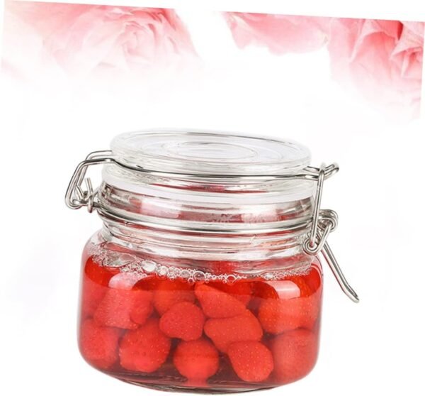Square Glass Containers Lip Gloss Containers Kitchen Storage Jars Storage Jars Container Food Storage Container Coffee Bean Storage Can Clear Container Candy Containers Seal Pot - Image 8