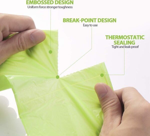 Small Trash Bags 4-Gallon Biodegradable - 100 Counts/ 5 Rolls Recycling and Degradable Garbage Bags Trash Can Liners for Bathroom Kitchen and Office - Image 3