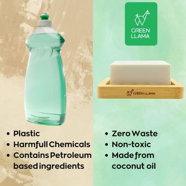 Eco-Friendly Dish Washing Bar Soap Set with 2 Fragrance-Free Solid Coconut Oil Bars, Sisal Scrub Brush, and Bamboo Holder - Sustainable Kitchen Cleaning set - Image 7