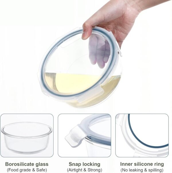 BAYZZ Glass Food Storage Containers Set, 24 Pieces Airtight Glass Meal Prep Containers with Lids,Microwave and Freezer Safe - Image 3