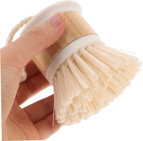 Dish Scrub Brush For Kitchen Sink Natural Washing Dish Brush Scrubber For Household Cleaning Cast Iron Brush Pots Pans And Vegetable White - Image 7