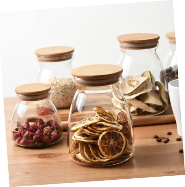 MAGICLULU 2pcs Storage Jar Snack Air Household Dispenser Tap Syrup Biscuit Flasks Lid Lemonade Sweets Beverage Food Storage Containers Keeper Reusable Sugar Holder Filled Borosilicate Glass - Image 9