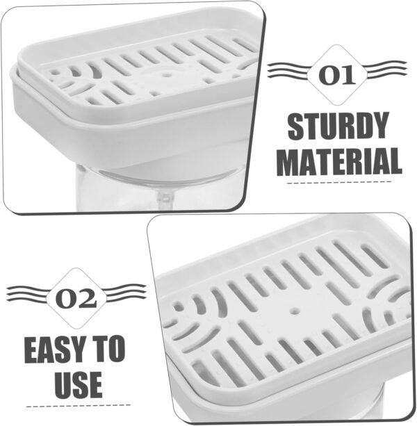 DOITOOL 4pcs Presser Liquid Double Dishwashing Sink Strainer Soap Foam Dispenser Faucet Simple Dispensers Drainers for Kitchen Sink Dish Soap Dispenser Sponge Human Soda Glass - Image 6