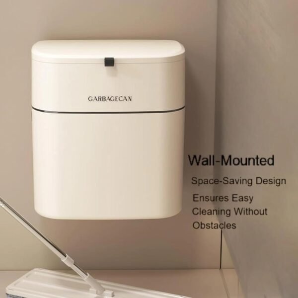 2.5 Gallon Compost bin Kitchen, Hanging Small Trash Can with Lid for Cabinets/Bathrooms/Bedrooms/Offices/Camping, White - Image 3