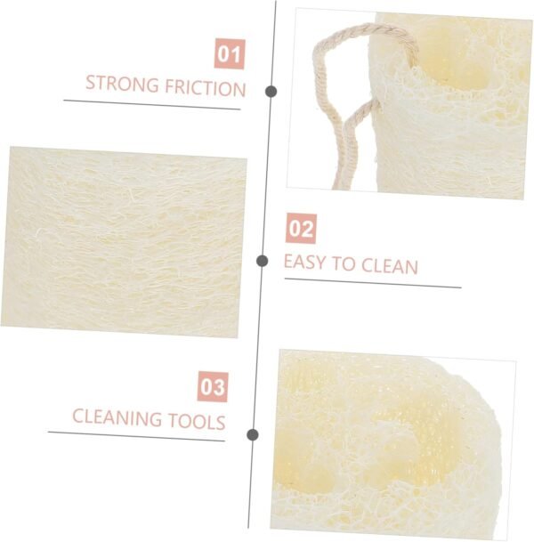 Mikinona 3pcs Loofah Exfoliating Body Scrubber Cleaning Sponge Cleaning Scrubber Natural Dish Sponge Body Sponge Natural Sea Sponge Natural Sponge Natural Loofa Sponges Organic Luffa Beige - Image 7