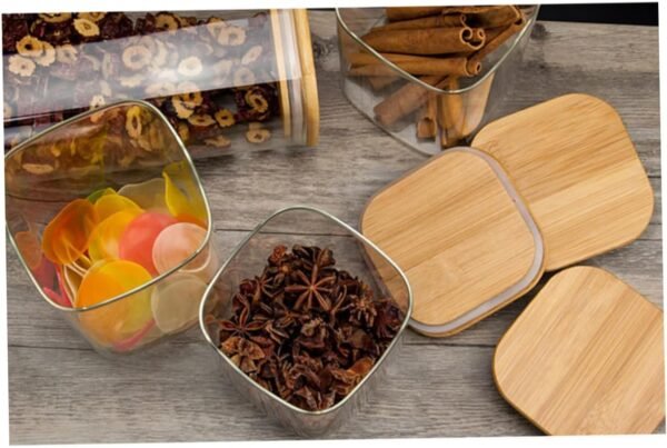 Glass Storage Jars Candy Jars Food Storage Jars Air Tight Jars Airtight Kitchen Canister Tea Jars Kitchen Storage Jars Candy Containers Pickle Jars Food Storage Containers - Image 2