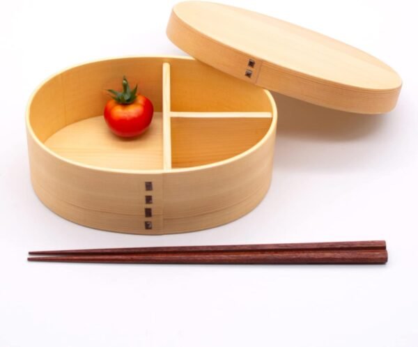Bentowappa A-9-272274 Wooden Lunch Box, Approx. 7.1 x 5.1 inches (18 x 13 cm), Single Tier, Natural - Image 4