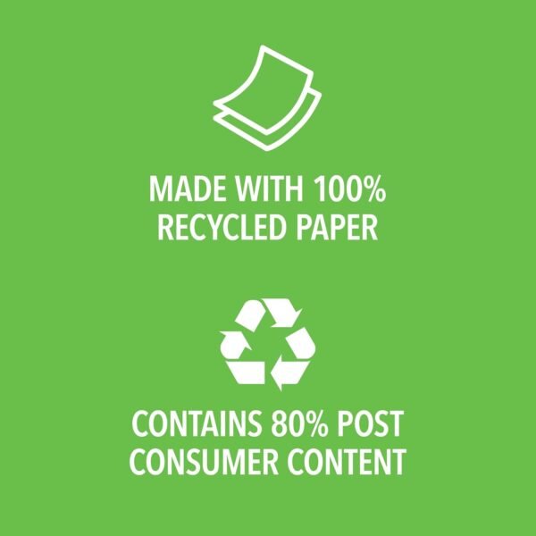 Recycled Paper Towels (2 Rolls) - Bulk Paper Towels - Paper Towels Half Sheet - Kitchen Paper Towels - Eco Friendly Paper Towels - Whitened Without Bleach - Free of Dyes, Inks & Fragrances - Image 4