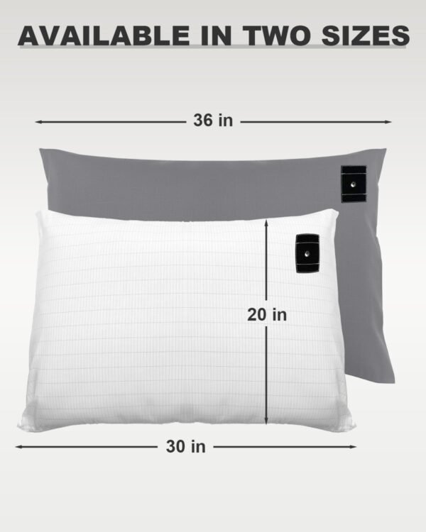 Grounding Pillowcase with Organic Cotton and Silver Fiber-20x30in Grounding Pillowcase with 15 Feet Grounding Cord for Better Sleep Reduce Anxiety (White)… - Image 2