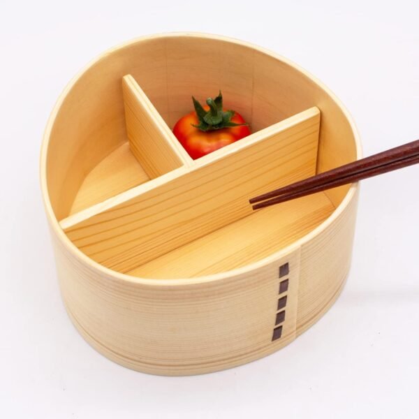 Bentowappa A-11-273080 Wooden Lunch Box, Approx. 5.5 inches (14 cm), Single Tier, Ousubi Shape, Natural - Image 5