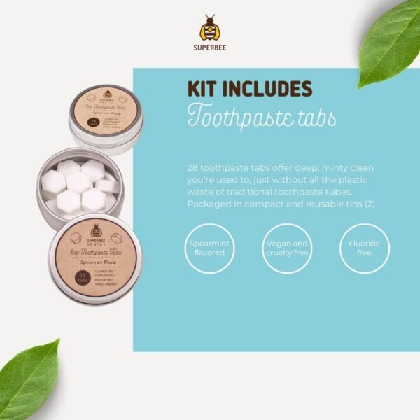 SuperBee Women Gift Box - Toothpaste Tablets, Natural Body scrubbers, Soft Bristles Bamboo toothbrushes, Make up Removal Pads, Beeswax wrap - Eco Friendly Gift, Housewarming Gift Christmas Women Day … - Image 8