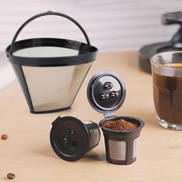 Feilifan Reusable Coffee Filter and K Cup Reusable Pod for Ninja Dual Brew Coffee Maker, Replacement Parts Compatible with Ninja CFP201 CFP300 CFP301 CFP305 CFP400 CFP451 (3 Pack) - Image 6