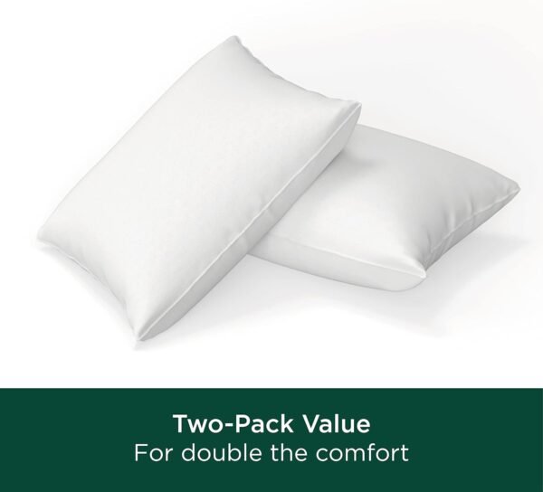 AllerEase Cotton Fresh Allergy Defense Odor Neutralizing Fabric Pillow, Standard/Queen- 2 Pack - Image 4