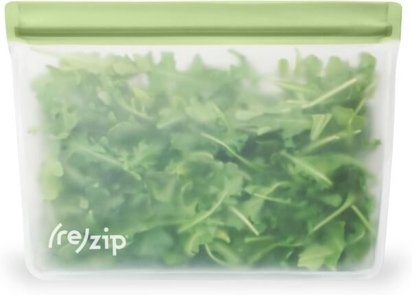(re)zip Stand-Up Half Gallon Reusable Food Storage Bag | BPA-Free, Food Grade, Leakproof, Freezer and Dishwasher Safe | Sage