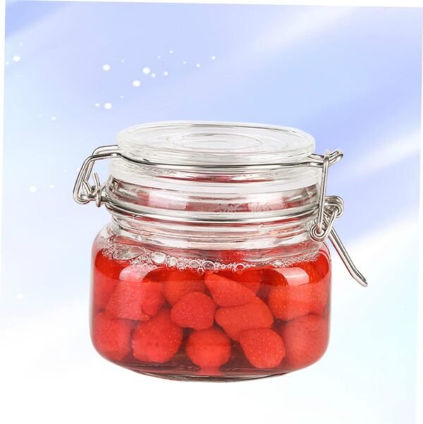 Square Glass Containers Square Container Storage Jars Canister Airtight Bac Jars for Kitchen Storage Bins Sealer Tote Cup Vacuum Clear Tin Pantry Seal Pot Glass Jar Glass Seal Jar - Image 2