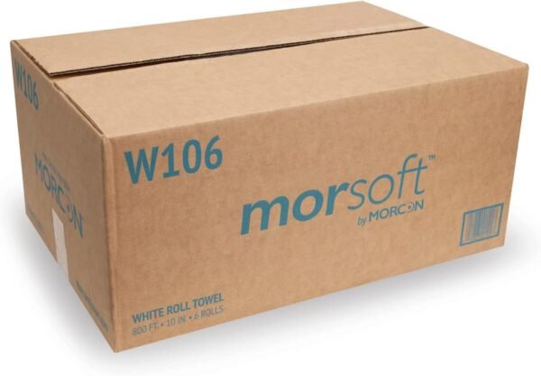 Morsoft by Morcon W106 Paper Towel Dispenser Refill, 10 Inch Paper Towel Roll, White, 100% Recycled Fiber, 10 x 800ft, 6 Rolls, Ideal Paper Towel Rolls for Dispenser - Image 3