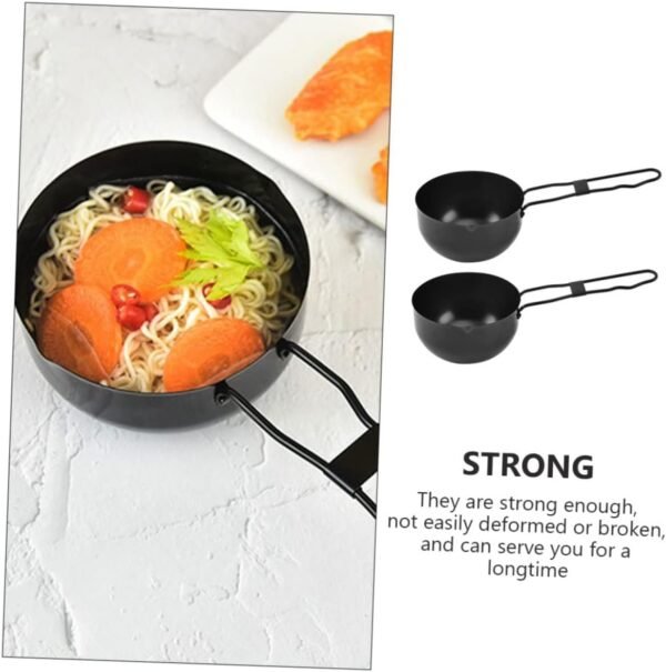 2pcs Outdoor Small Iron Pot Hot Pot Camping Cookware Chaffing Dishes Stainless Cookware Camping Cooking Pots Casserole Pan Outdoor Camping Pot Camp Cook Pot Camping Soup Pot Black MOLUCKFU - Image 2