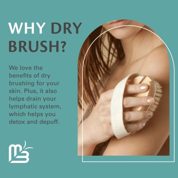 Firm Dry Brush & Shower Brush for Body - Handheld Back Scrubber Body Brush Exfoliator & Dead Skin Remover for Body Firm & Tighten Skin Improve Circulation for Men & Women by M3 Naturals - Image 6