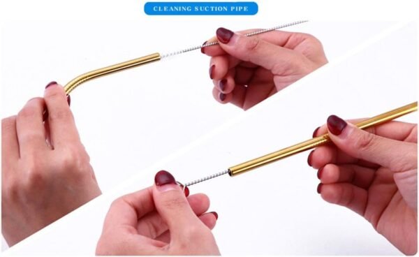 Reusable Stainless Steel Drinking Straws, 20 Pcs 4 Size - 6.3'' 7.1'' 8.5'' 10.5'', Long Short Smoothie Drinking Straight Straws With 2 Brushes and Carry bag, Fit for 20/30 oz Tumblers - Image 6