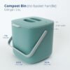 BLUE GINKGO Kitchen Compost Bin - 0.69 GAL / 2.6L Easy Clean Food Waste Bin for Kitchen | Countertop Compost Bin Kitchen Food Scrap Pail Bucket (Made in Korea) - Green - Image 2