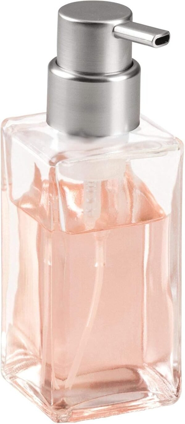 iDesign Casilla Foaming Soap Dispenser for Kitchen, Bathroom, Sink, Vanity, Holds 14 oz, Clear