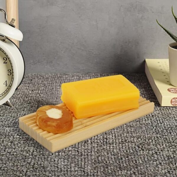 Bamboo Soap Dish Holder - Soap Saver - Natural Bamboo Wood Soap Dish with Drain Tray for Shower Bathroom Bathtub Kitchen Extend Soap Life (1) - Image 3