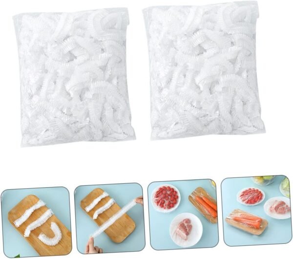 200pcs Disposable Stretchable Food Wraps Reusable Bowl Covers Stretchable Food Covers Kitchen Seal Cap Elastic Bowl Covers Food Net Table Food Cover Plate Cover Plastic - Image 8