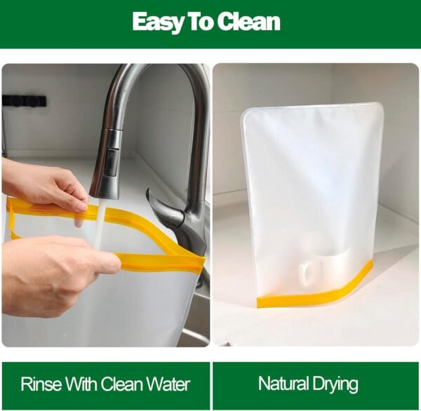 4 Pcs 2 Gallon Reusable Food Storage Freezer Bags, Large Capacity, BPA Free Reusable Food Pouches, Used For Home Food Storage And Camping Food Storage - Image 5