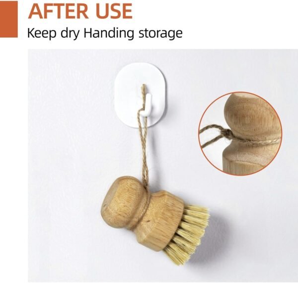 3PCS Bamboo Scrub Dish Brushes for Kitchen-Delicate Natural Washing Brush, can be Used to Clean Iron pots, Plates and Some Vegetables and Fruits Surface, is a Good Choice for Home Kitchen Clean. - Image 6