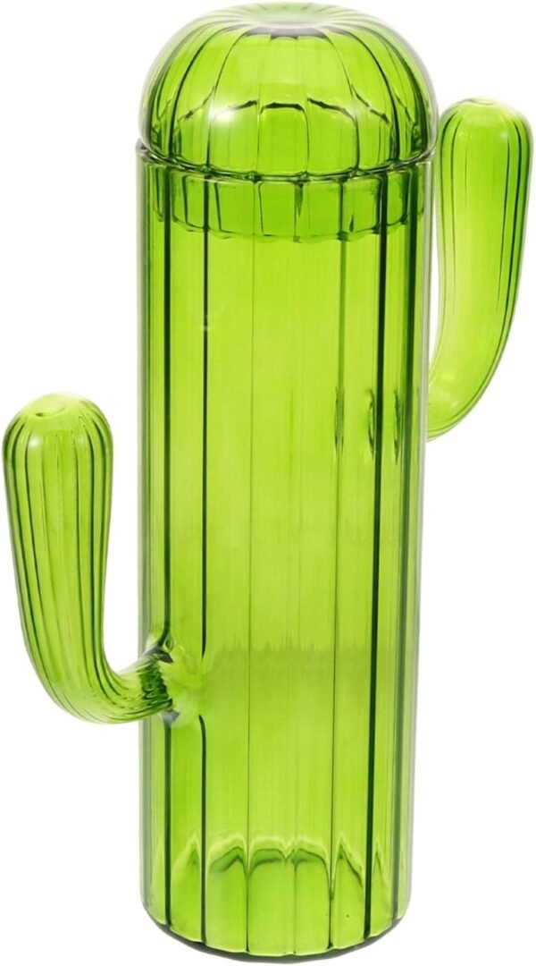 Cactus Storage Jar Artificial Overnight Oats Jar Insulated Food Jar Candlesticks Bread Bin Snack Jars Mason Jars Trinket Unique Sugar Container with Lid Coffee Canister Green Glass - Image 7