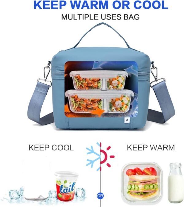 NOL Natural Organic Lifestyle Insulated Lunch Bags for Women Cooler Bag Lightweight Nylon Waterproof Lunch Box For Work - Image 6