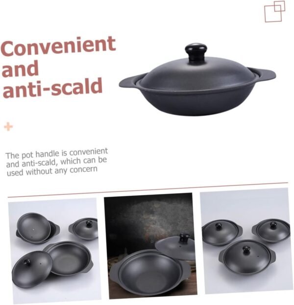 Rice Cooker Casserole Soup Cooking Pot Kitchen Non Stick Cookware Metal Casserole Pan Japanese Cookware Metal Casserole Pot Soup Bowl with Lid Stockpot with Lid Food Iron Household - Image 5