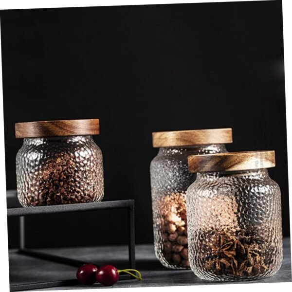 Glass Containers Bernardin Mason Jar Lids Coffee Pod Holder Jam Jars Coffee Bean Storage Sugar Container for Coffee Bar Rice Dispenser Cup Jar with Lid Flask Coffee Holder Wooden - Image 5