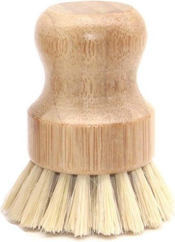 Natural Sisal Dish Washing Brush Bamboo Round Scrub Brush Pots Pans Vegetables Household Cleaning Brush… (Sisal)