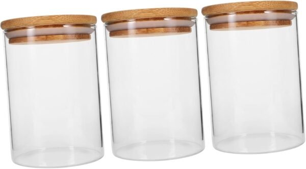 3pcs Airtight Reusable Coffee Beans Espresso Coffee Jar Food Storage Containers Jam Jars Machine Pouches Garbage Can Caramel Café En Grain Hatch Coffee Clean Storage Basket Wooden