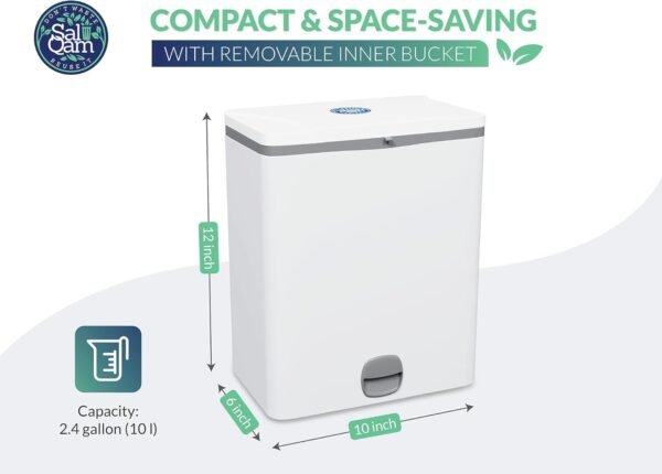 Compost Bin Hang Over Cabinet Doors for Kitchen - Lightweight & Stable Indoor Trash & Compost Bin - 10 L /2.4 Gallon Capacity - Removable Inner Bucket Kitchen Compost Bucket - Image 4
