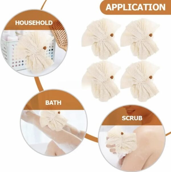 Women's Spa Natural Loofah (Set of 4) - Biodegradable, Organic, Eco-Friendly Spa Natural Round Loofah Exfoliator for Bath and Shower, Perfect for Travel, Small Sustainable - Image 9
