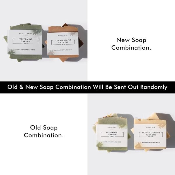 Natural Amor Handmade Soap Bar Gift Set 2pk with Soap Dish and Soap Saver, Scented with Essential Oils, Made with Natural Ingredients for All Skin Types - Image 3