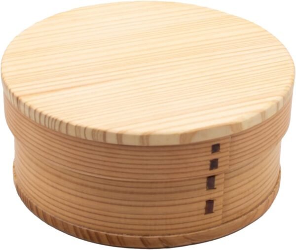 Wakayama Wappa Bento Box Store A-3-273042 Magewappa, Wooden, Approx. 5.9 inches (15 cm), Divider, Lunch Box, Single Tier, Round, Cherry Blossoms, Natural