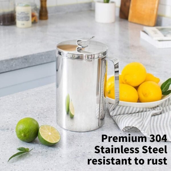 JOE&LEAH Kitchen Stainless Steel Compost Bin (0.52 Gallon) - Premium 304 Rust-Resistant Composter countertop bin with Metal lid Bucket Pail Indoor Outdoor Table Food Waste Scrap Mini Small Large Bag - Image 4