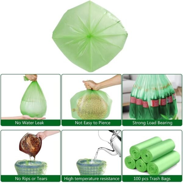 Small Trash Bags 4 Gallon 丨 100 Count 4 Gallon Trash Bag for 4-6 Gallon Trash Can Liners丨 Small Garbage Bags for Office Bedroom Bathroom Kitchen Household - Image 5