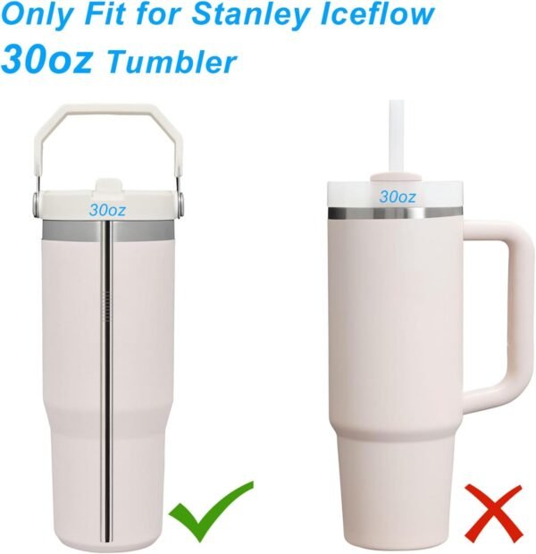 Metal Straws Reusable for Stanley Iceflow Flip 30oz Tumbler,6 Pack Replacement Stainless Steel Straws with 2PCS Straw Cleaner Brush for Stanley Accessories (Stainless Steel, for Stanley Iceflow 30oz) - Image 3