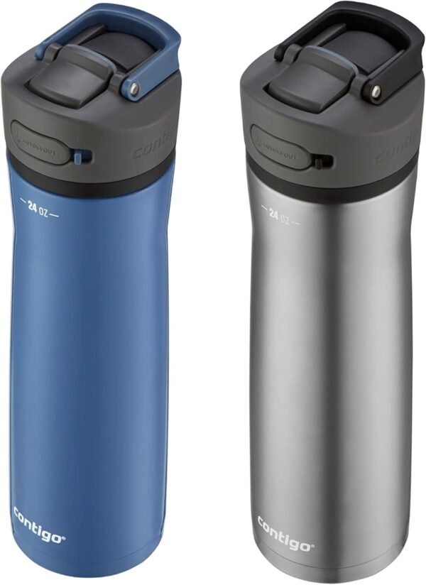 Contigo 24oz Leakproof Stainless Steel Water Bottle with Straw & Handle, Dual Insulated for Cold & Hot Drinks -(Pack of 2) - Image 2