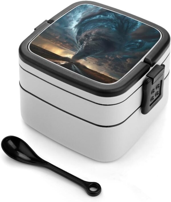 Tornado Natural Disaster Lunch Box Bento Box Detachable Double Lunch Box Containers for Adult