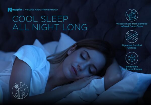 Cooling Pillow for hot Sleepers - Bed Pillows Queen Size Premium Set of 2 - Adjustable Shredded Memory Foam - Medium to Firm Pillows for Back, Stomach & Side Sleepers -Washable Cover - Image 3